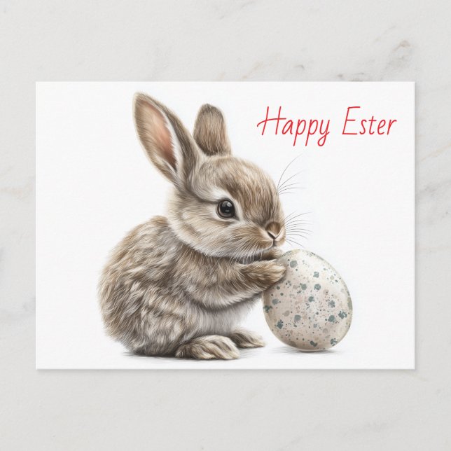 Happy Oaster - Funny Bunny mit Egg Delight Postkarte (Vorderseite)