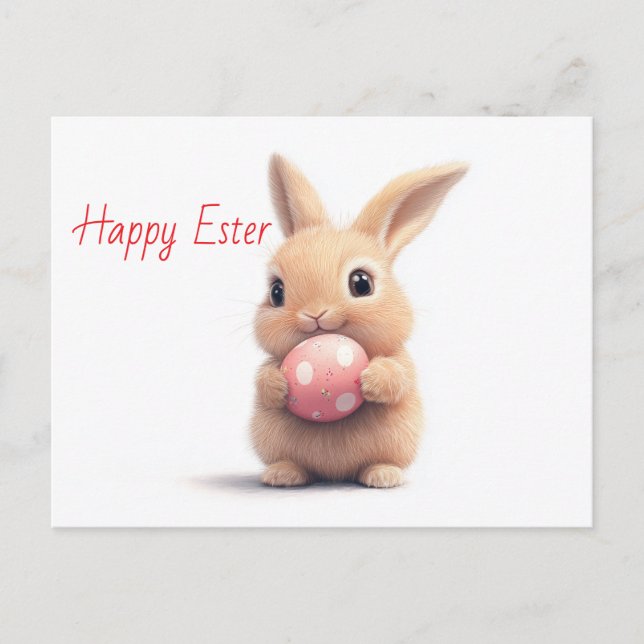 Happy Oaster - Funny Bunny mit Egg Delight Postkarte (Vorderseite)
