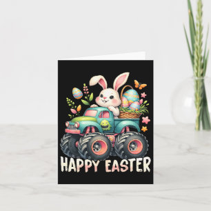 Happy Oaster Funny Construction Trucks Kids Bunny Karte