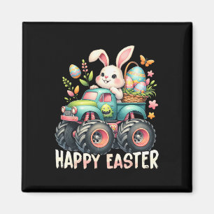 Happy Oaster Funny Construction Trucks Kids Bunny Magnet
