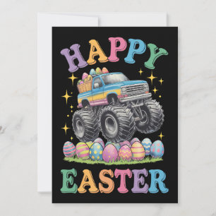 Happy Oaster Funny Monster Truck Crush Eggs Einladung