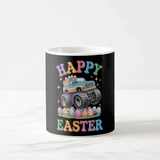 Happy Oaster Funny Monster Truck Crush Eggs Kaffeetasse (Mittel)