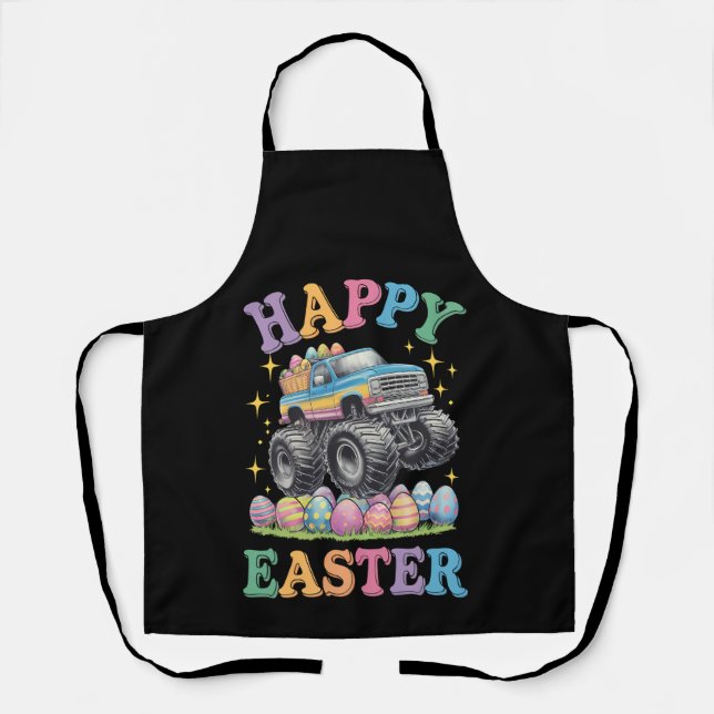Happy Oaster Funny Monster Truck Crush Eggs Schürze (Vorderseite)