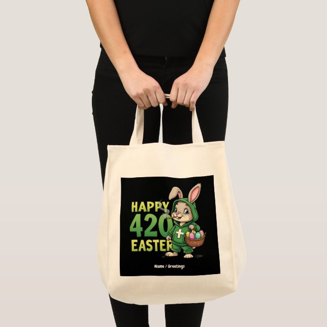 Happy Oaster Funny Osterfest Sonniges Design Lover Tragetasche (Vorderseite (Produkt))