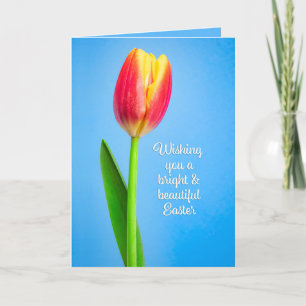 Happy Oaster für jedermann Beautiful Tulip auf bla Feiertagskarte