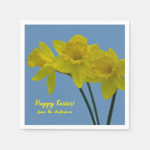 "Happy Oaster" Gelbe Affodils Napkins