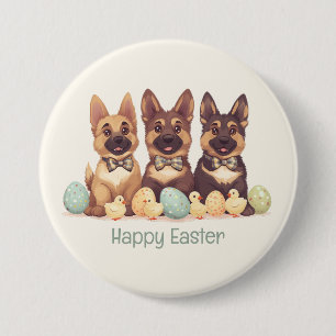 Happy Oaster German Shepherd Hogs Button