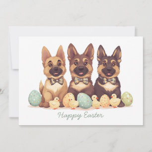 Happy Oaster German Shepherd Hogs Feiertagskarte
