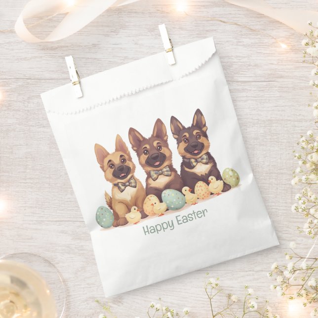 Happy Oaster German Shepherd Hogs Geschenktütchen (Ausgeschnitten)