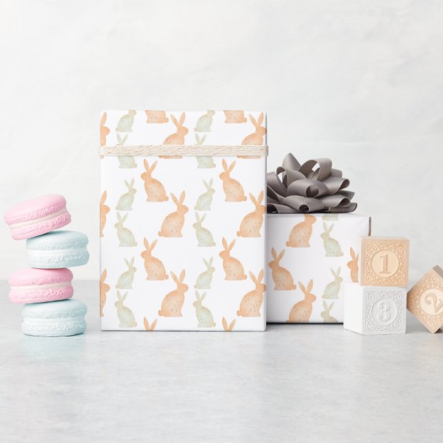 Happy Oaster - Gold Bunny's Muster Geschenkpapier (Babyparty)