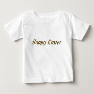Happy Oaster Gold Glitzer Style Typografie Elegant Baby T-shirt