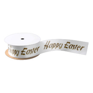 Happy Oaster Gold Glitzer Texttypografie Elegant Satinband