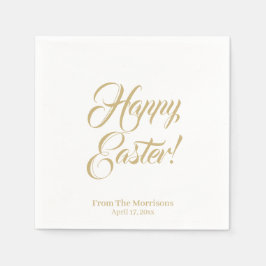 Happy Oaster Gold, kundenspezifische Schrift elega Serviette