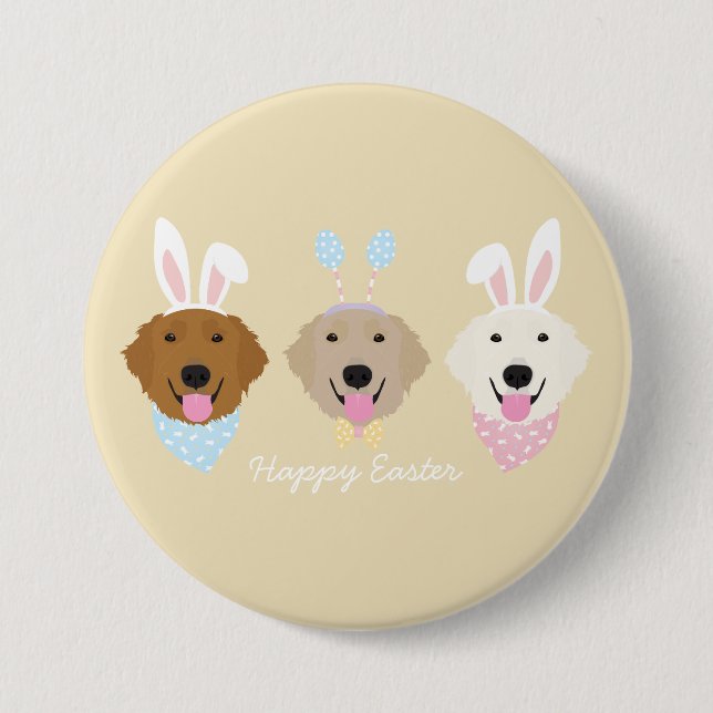 Happy Oaster Golden Retriever Hunde Button (Vorderseite)