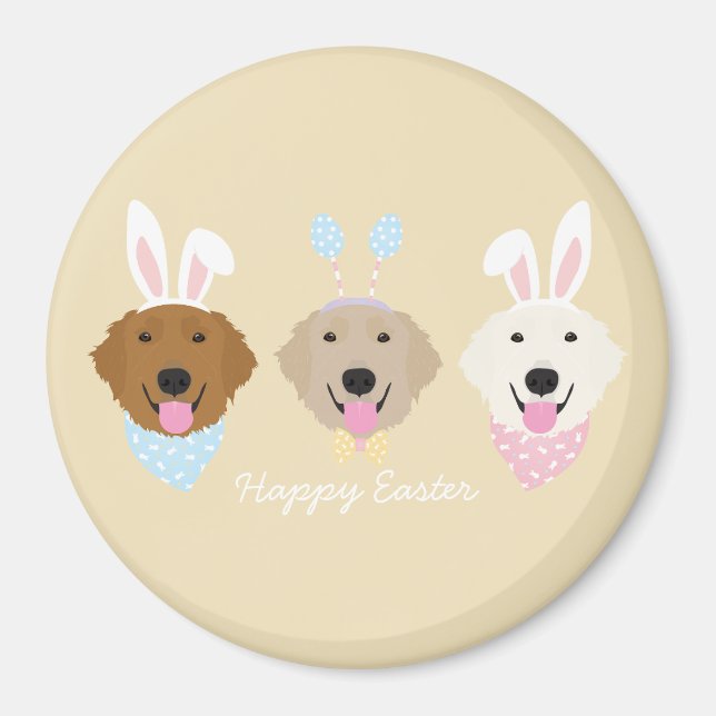 Happy Oaster Golden Retriever Hunde Magnet (Vorne)