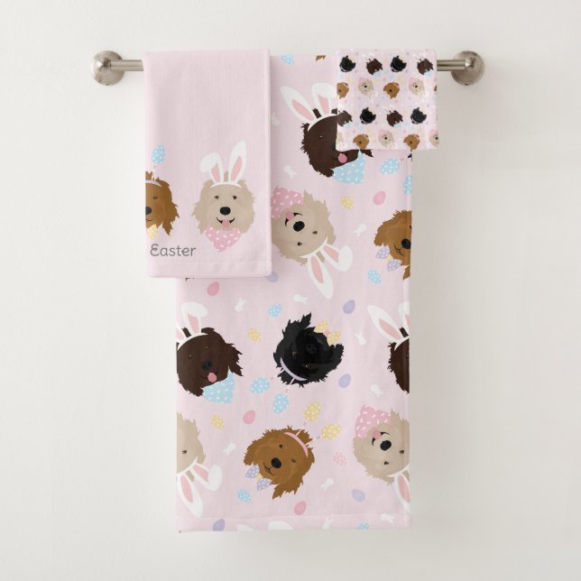 Happy Oaster Goldendoodle Hunde Badhandtuch Set (Insitu)