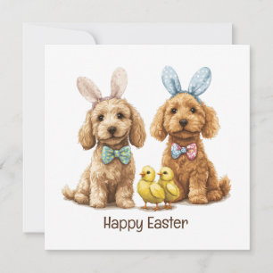 Happy Oaster Goldendoodle Hunde Feiertagskarte