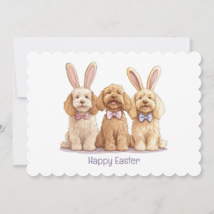 Happy Oaster Goldendoodle Hunde Feiertagskarte