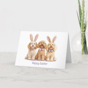 Happy Oaster Goldendoodle Hunde Feiertagskarte