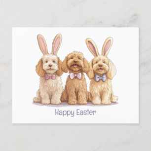 Happy Oaster Goldendoodle Hunde Feiertagspostkarte