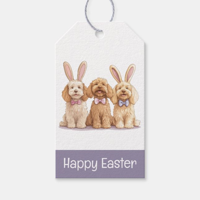 Happy Oaster Goldendoodle Hunde Geschenkanhänger (Vorderseite)