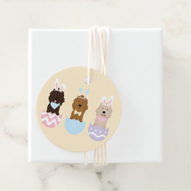 Happy Oaster Goldendoodle Hunde Geschenkanhänger (Beispiel)