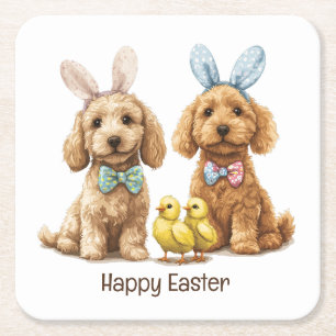 Happy Oaster Goldendoodle Hunde Rechteckiger Pappuntersetzer