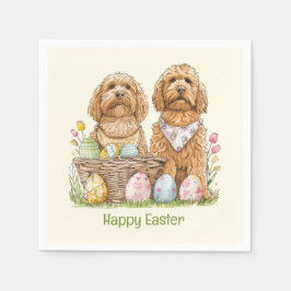 Happy Oaster Goldendoodle Hunde Serviette