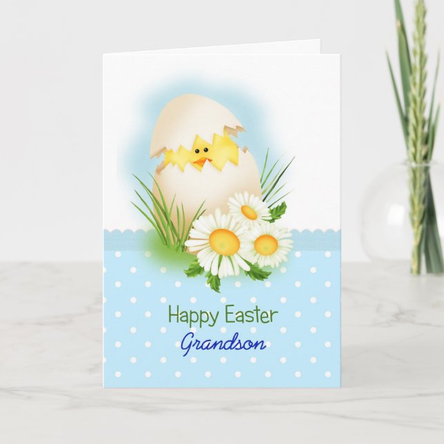 Happy Oaster Grandson Egg Feiertagskarte (Vorderseite)