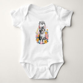 Happy Oaster Gray Tabby mit Blume Baby Strampler