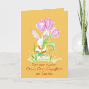 Happy Oaster Great Enkeltochter Rabbit Tulips Karte