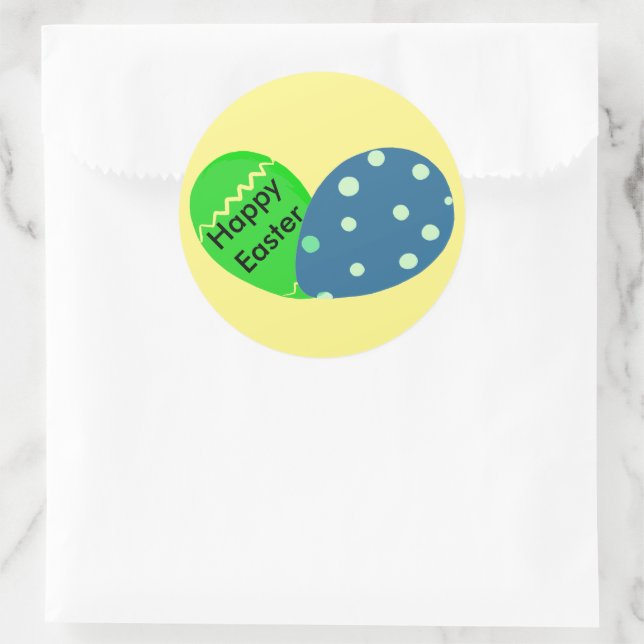 Happy Oaster Green Blue Oaster Eggs Runder Aufkleber (Tasche)