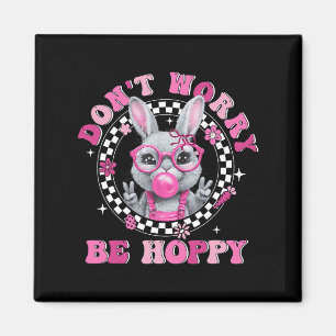 Happy Oaster Groovy Bunny Face Machen Sie sich kei Magnet