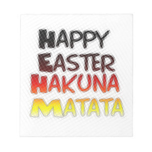 Happy Oaster: Hakuna Matata Text Art Design Notizblock