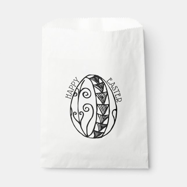 Happy Oaster Hand Drawn Ostereier Erwachsenenfärbu Geschenktütchen (Vorderseite)