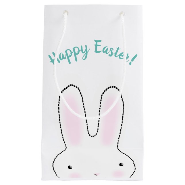 Happy Oaster Happy Spring niedlich Ostersonne Brau Kleine Geschenktüte (Vorderseite)