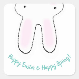 Happy Oaster Happy Spring niedlich Ostersonne lust Quadratischer Aufkleber