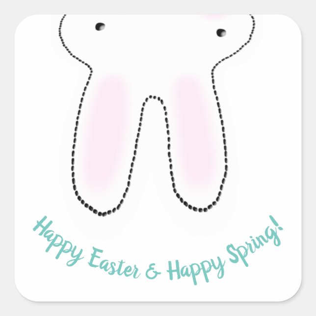 Happy Oaster Happy Spring niedlich Ostersonne lust Quadratischer Aufkleber (Vorderseite)