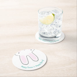 Happy Oaster Happy Spring niedlich Ostersonne lust Runder Pappuntersetzer