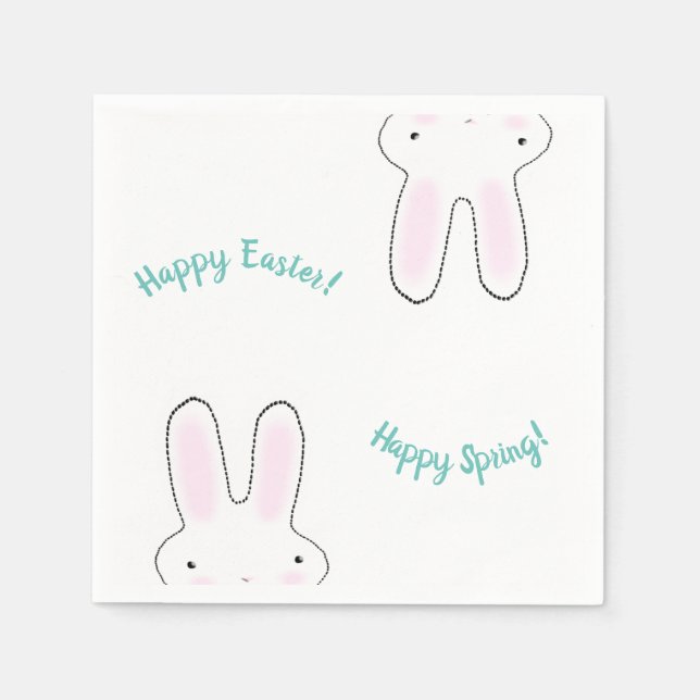 Happy Oaster Happy Spring niedliche, lustig und mo Serviette (Vorderseite)