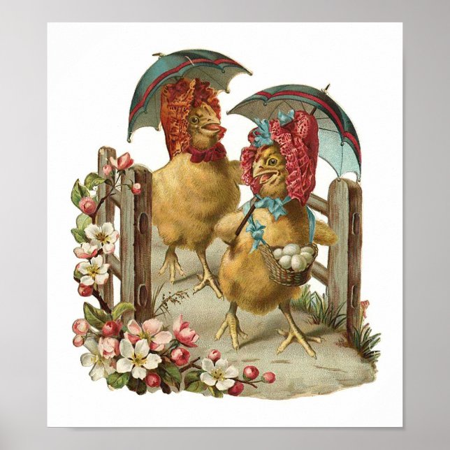 Happy Oaster Hens Vintag Poster (Vorne)