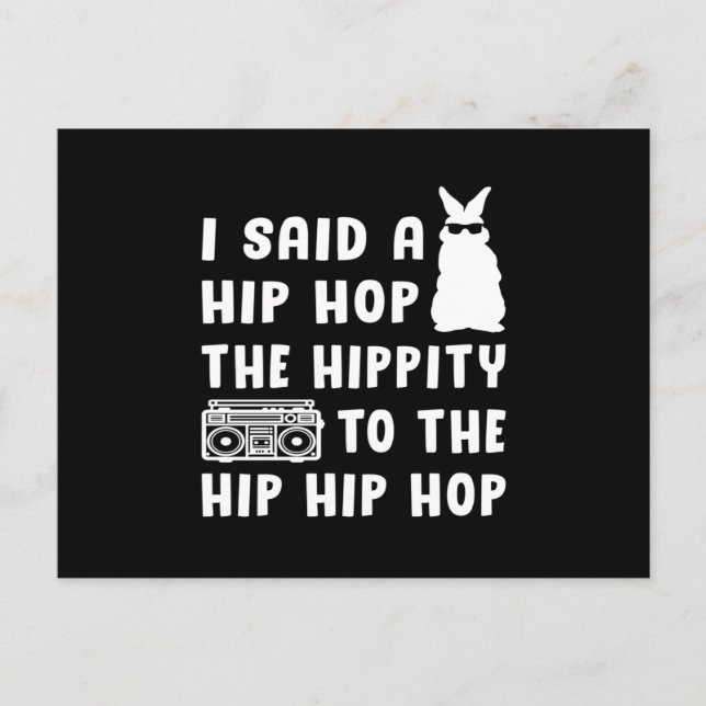 Happy Oaster Hip Hop Bunny Easter Egg Funny Gift Postkarte (Vorderseite)