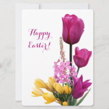 Happy Oaster hübsch rosa Tulpen Gelbe Krokusspass