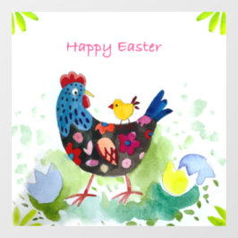 Happy Oaster Huhn und Eier Fensteraufkleber