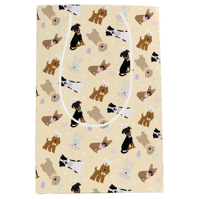Happy Oaster Hunde Mittlere Geschenktüte (Vorderseite)
