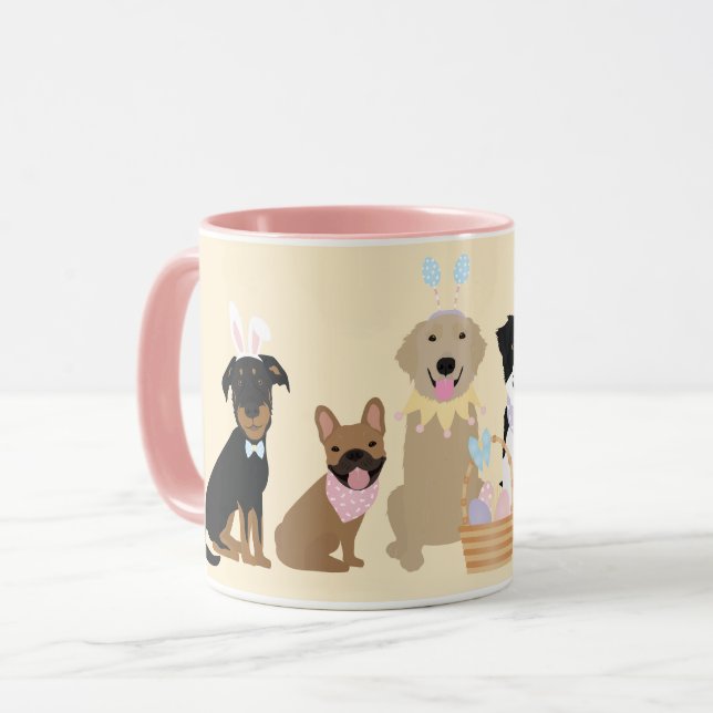 Happy Oaster Hunde Tasse (Vorderseite Links)