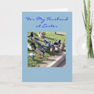Happy Oaster Husband Card - Enten und Tauben Feiertagskarte