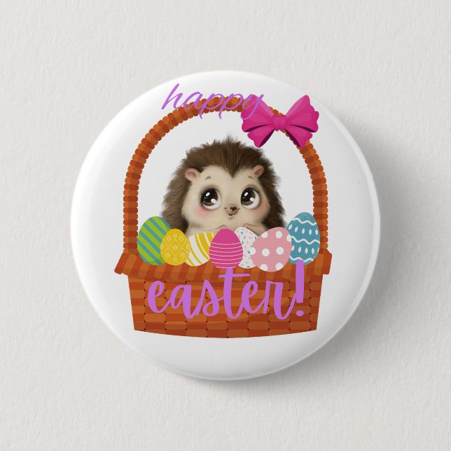 Happy Oaster Igel Button (Vorderseite)