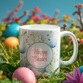 Happy Oaster | INDIVIDUELLE NAME | Floral Kaffeetasse