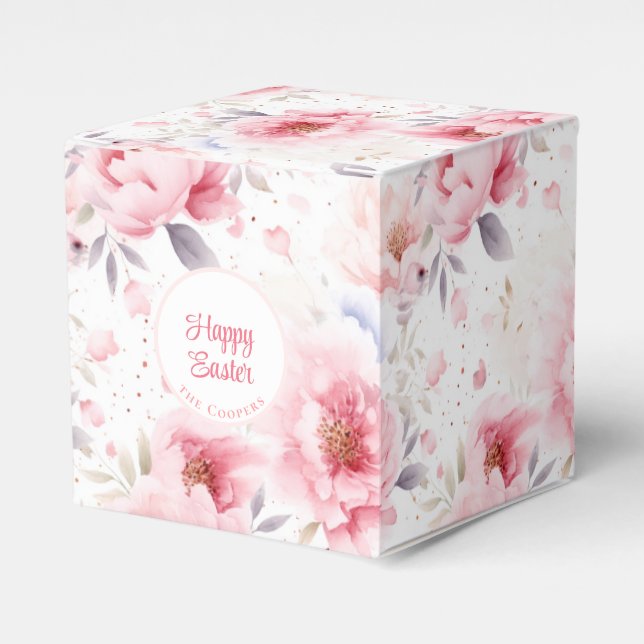 Happy Oaster | INDIVIDUELLE NAME | Floral | Osterf Geschenkschachtel (Vorderseite)